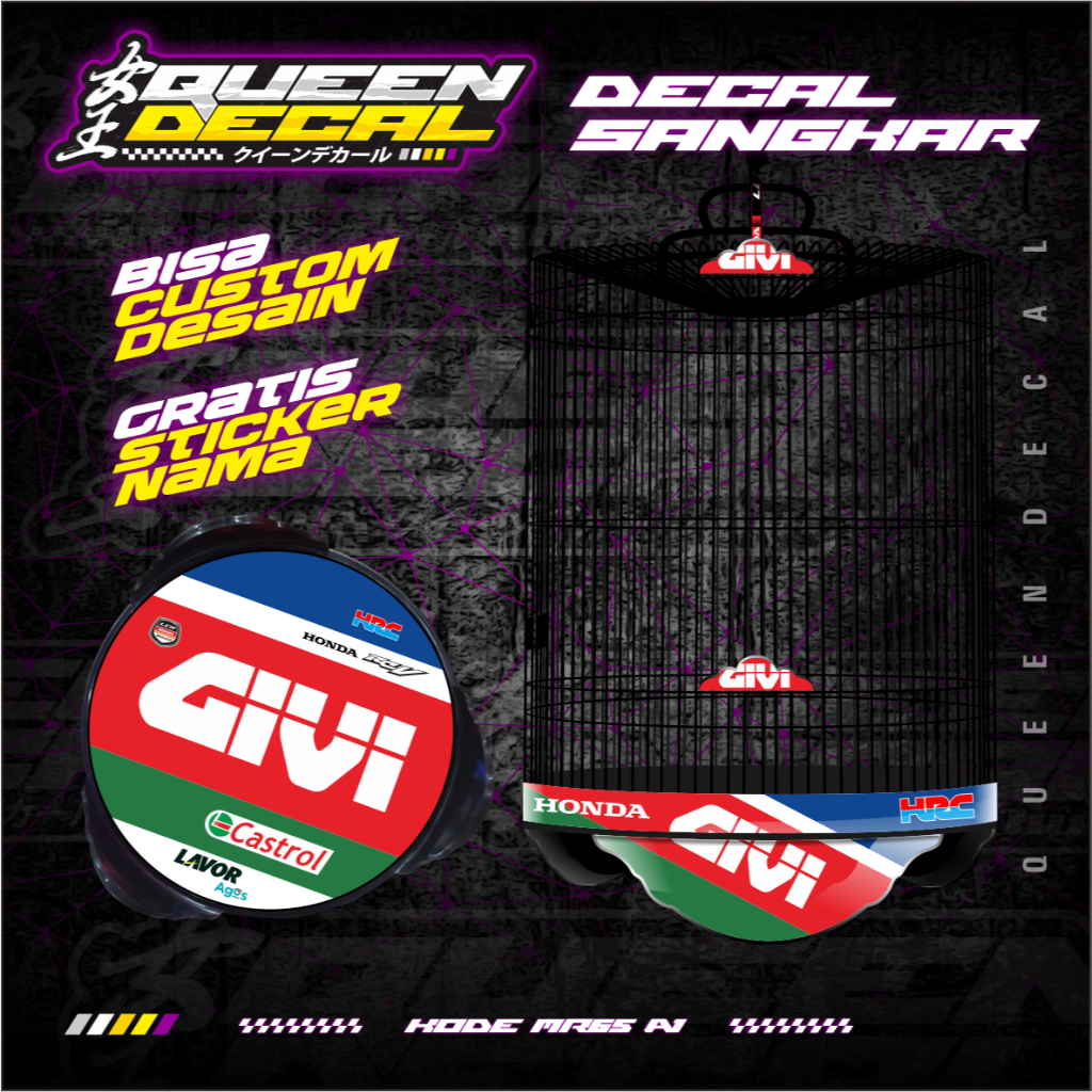 Sticker Sangkar Murai Batu BNR - Aksesoris Stiker Tebok Murai RADJA Motif - MR