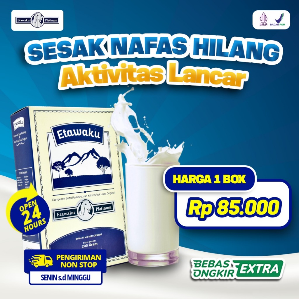 

Etawaku Platinum Susu Bubuk Kambing Etawa Solusi Masalah Pernafasan 200gr