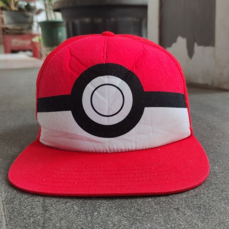Topi snapback pokemon pokeball official merchandise original used good condition