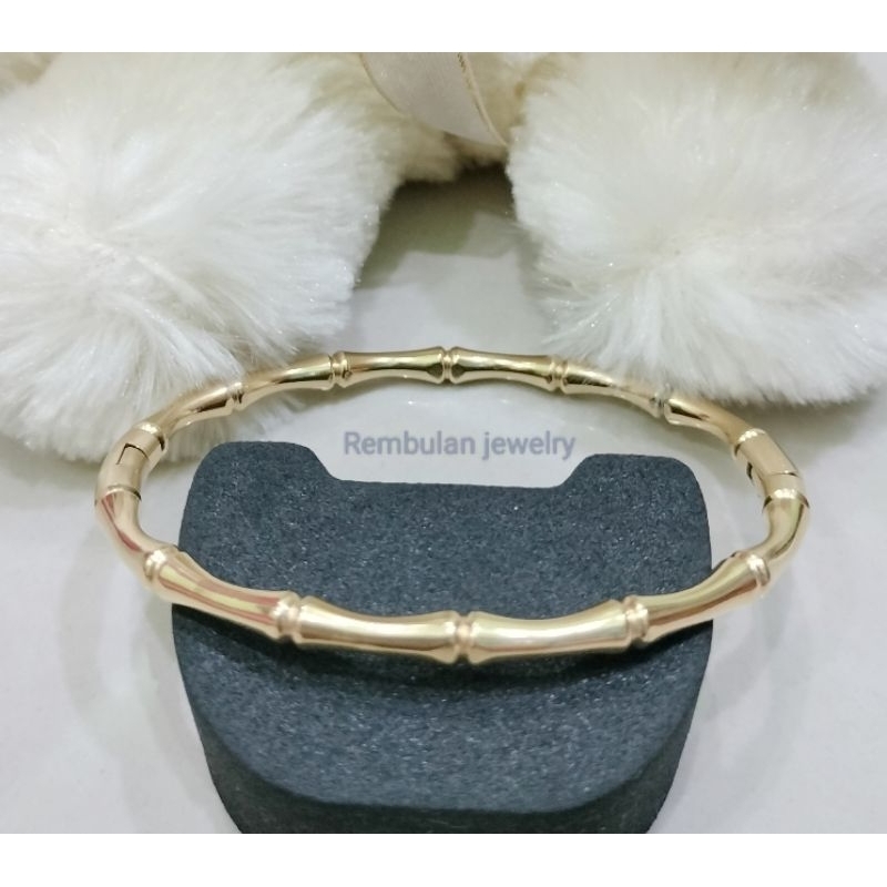 Gelang Bangle Bambu / Titanium / anti karat