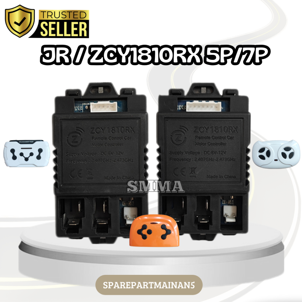 SMA5 || Receiver JR1810RX / ZCY1810RX-7P-12V Remote Control Mobil Mainan Aki Anak