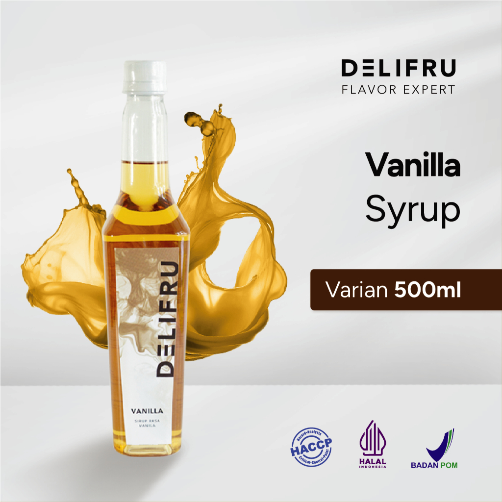 

Delifru Vanilla Syrup 500 ml - Sirup Vanila