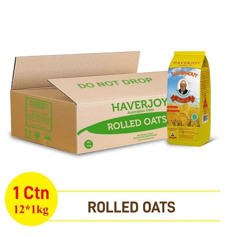 

Haverjoy Rolled Oats 1 Karton Isi 12 Pcs / 12 Kg