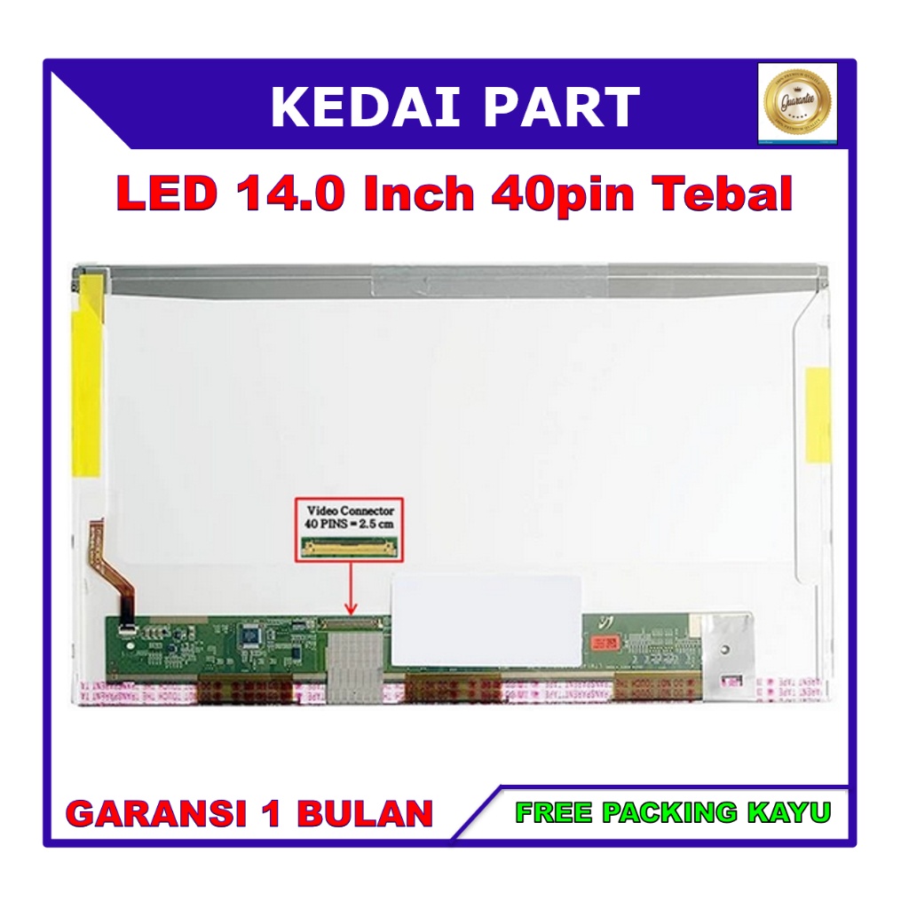 LCD LED 14.0 14 Inch 40 Pin 40pin Tebal HD No Bracket