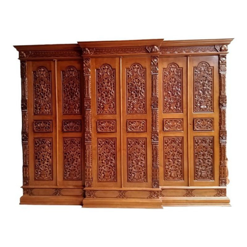 LEMARI PAKAIAN GEBYOK JATI_LEMARI UKIR PINTU 6_LEMARI GEBYOK JEPARA