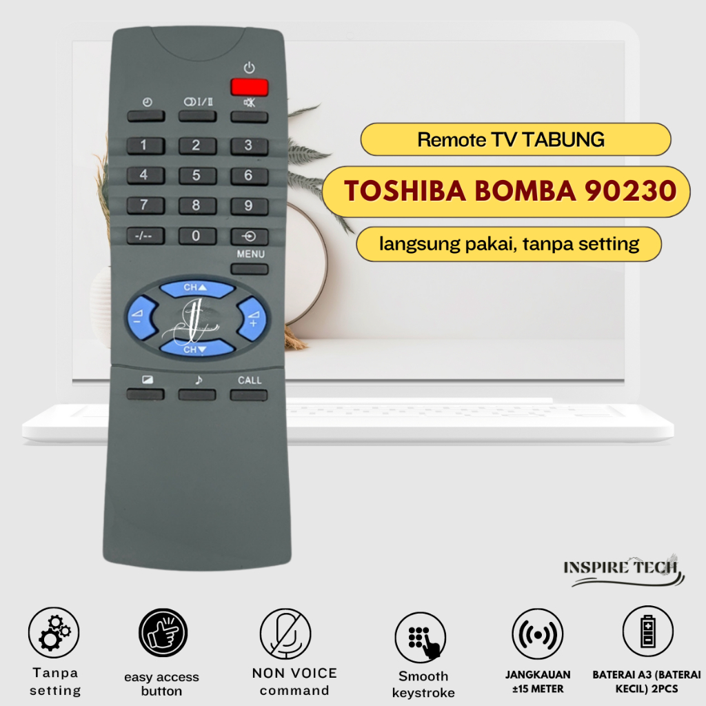 Remot Remote TV TOSHIBA Tabung abu 90230 bomba