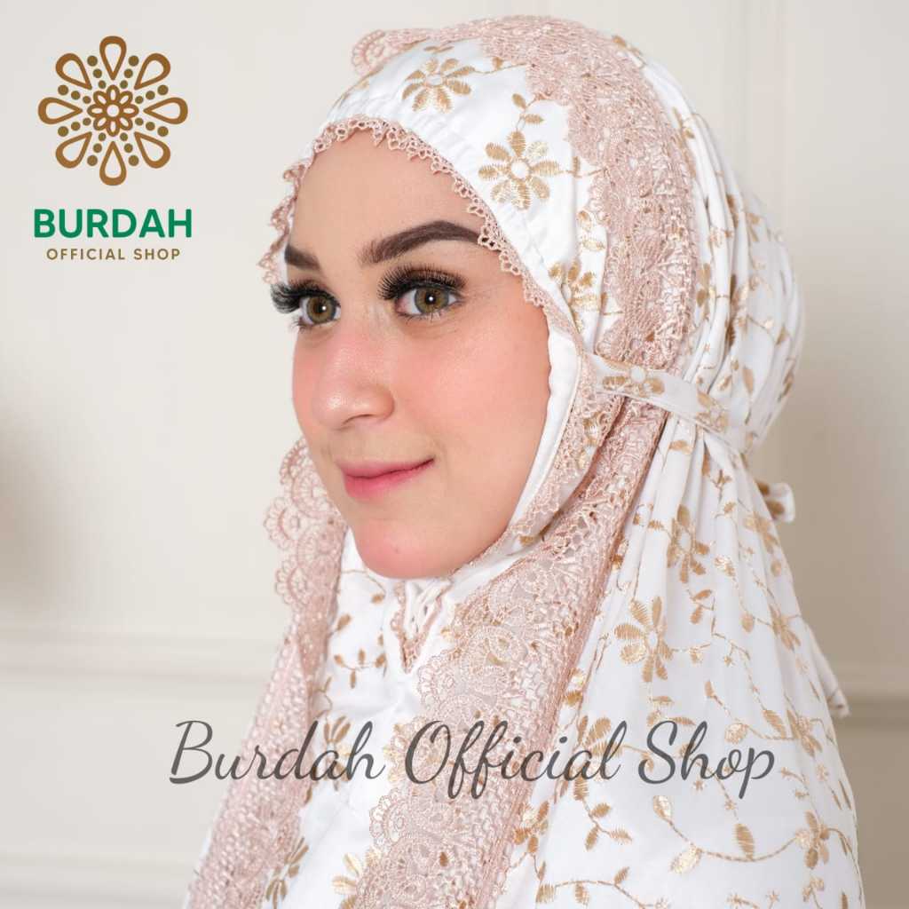 BURDAH - Mukena Terusan Dewasa Sutra Prada Paris Cataline Warna Senda Burdah