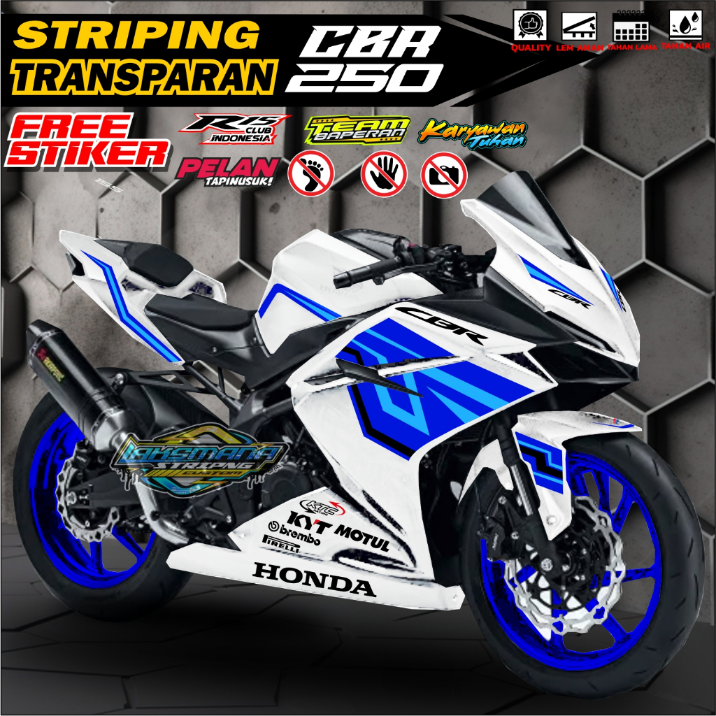 STRIPING TRANSPARAN CBR 250 RR STIKER CBR 250 RR