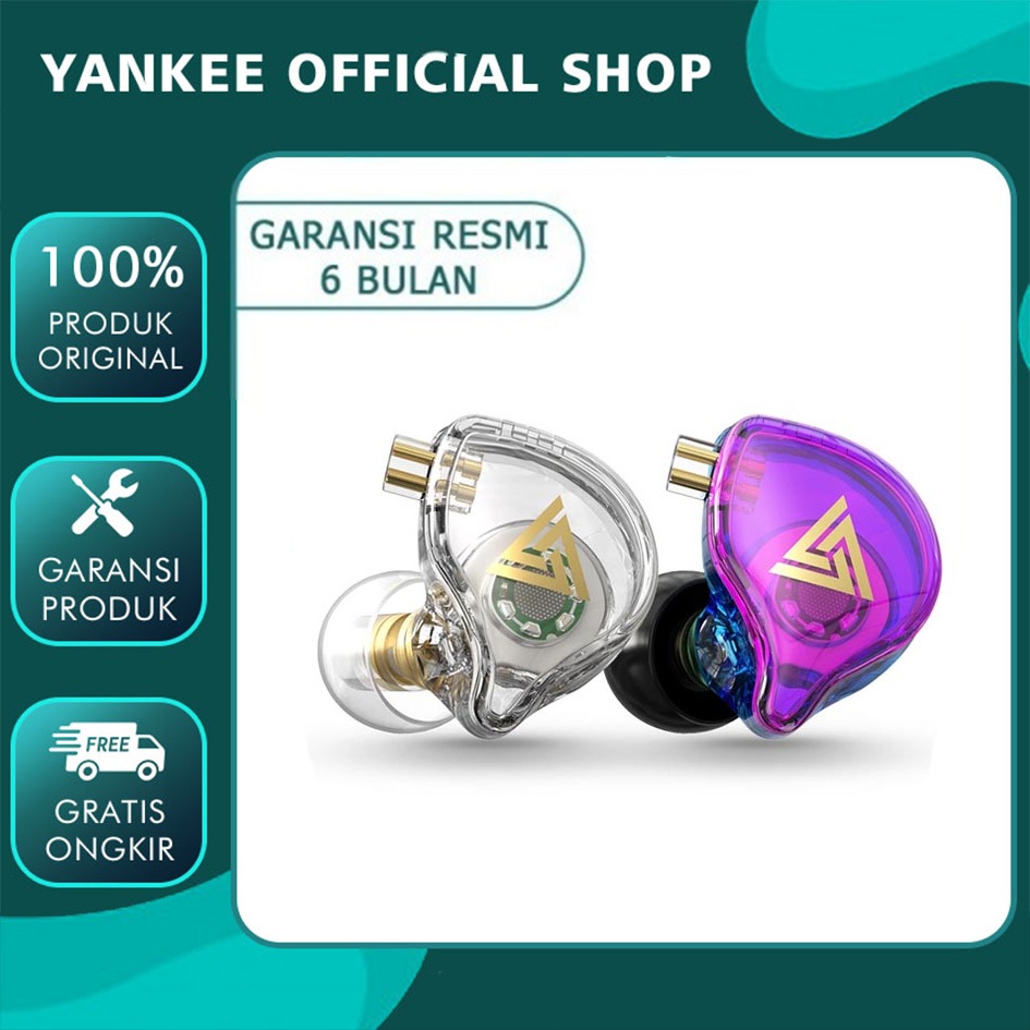 QKZ AK6 Plus Earphone Detachable Kabel Mic lepas pasang Heavy Bass Gaming Headphone Headset alt TRN 