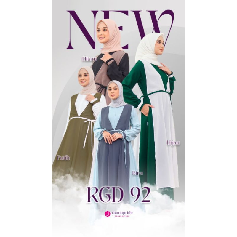 ❤️pusatgamis_jatim❤️GAMIS WANITA RGD 92 BY RAUNA PRIDE NEW READY STOK FOR DAILY / DRESS KONDANGAN / 