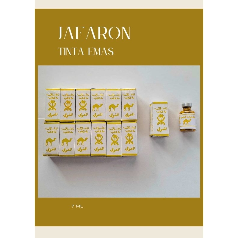 TINTA JAFARON SUPER EMAS Uk 7ml/Jafaron tulis azimah,alkitab/Rajah