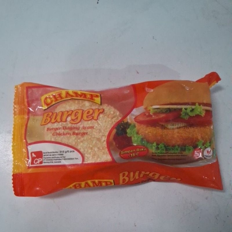 

champ chiken burger isi 6pcs