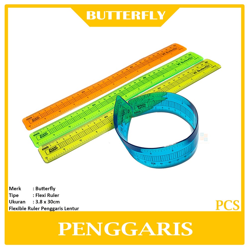 

butterfly penggaris fleksibel flexi 30cm
