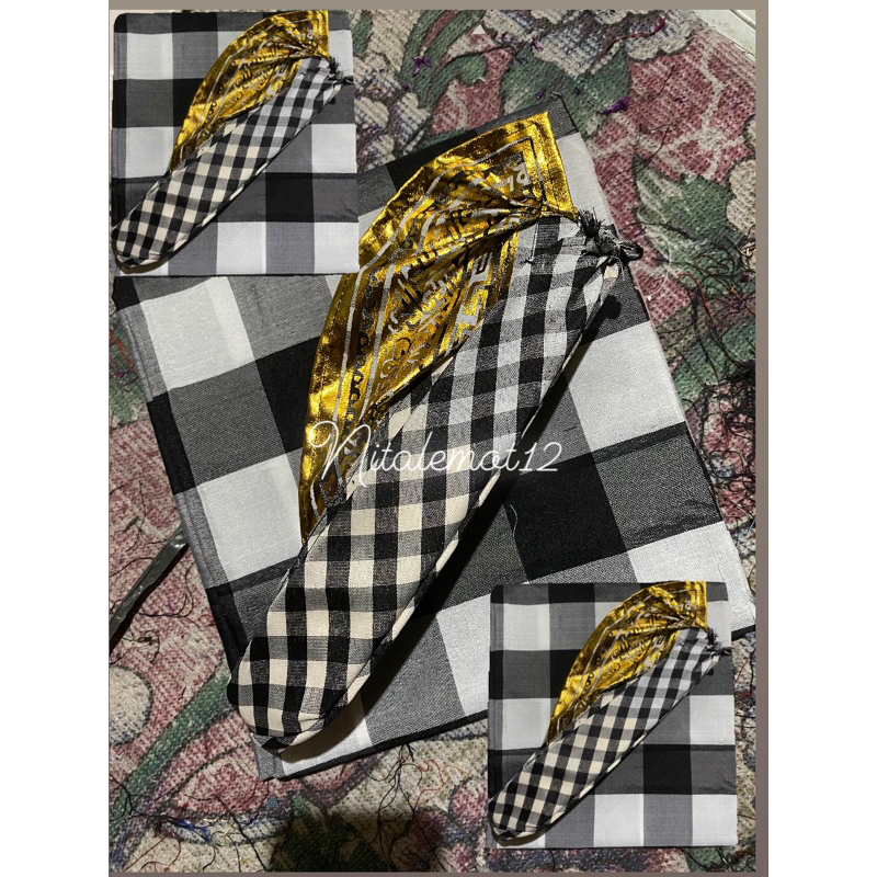 Nitalemot12 || kain kotak catur khas bali  + udeng kotak catur khas bali