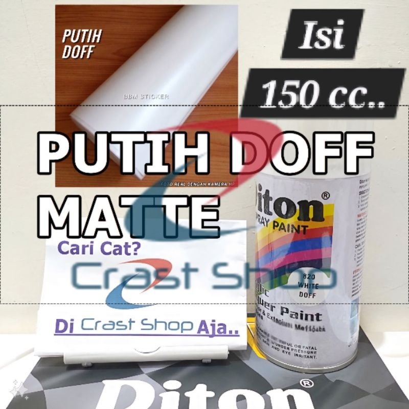 Cat Pilox Diton White Doff 820 150cc Putih Dop Matte Solid Ekonomis Hemat Murah Helm Sepeda Motor Mo