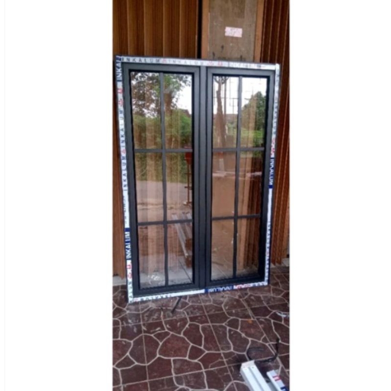 KUSEN JENDELA ALUMINIUM ORNAMEN GANDENG UKURAN T 120 L100cm T150 L 120cm free packing kayu