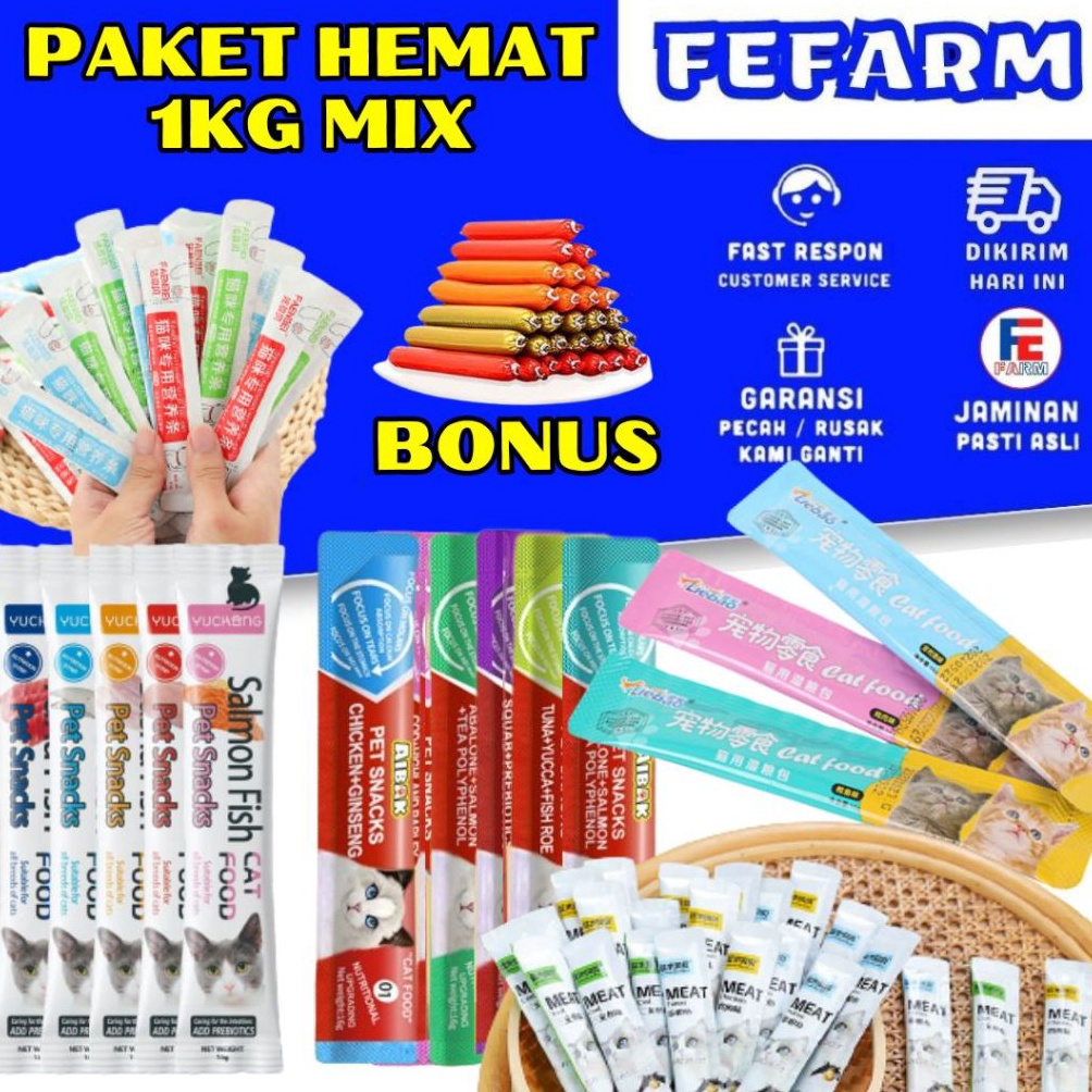 UNIK Peien Creamy Cat Snack 15 Gram Premium Cat Treats Makanan Kucing Basah Peien Liquid Cats Snack 
