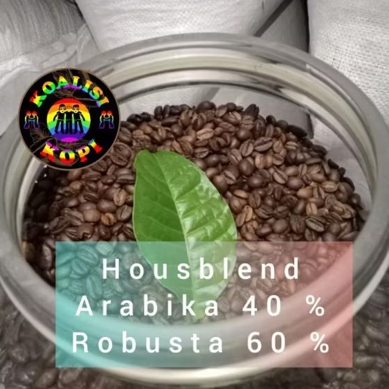 

Biji Kopi Bubuk 40% Arabika 60%Robusta, Es Kopi Susu Espresso Blend Housblend Roasted Bean Terlaris Terjangkau Termurah 1Kg.