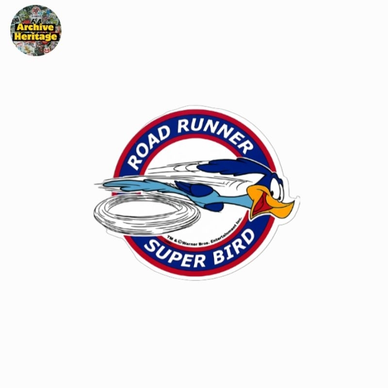 sticker Road Runner Super Bird loonely logo warner bros kartun stiker racing vintage retro