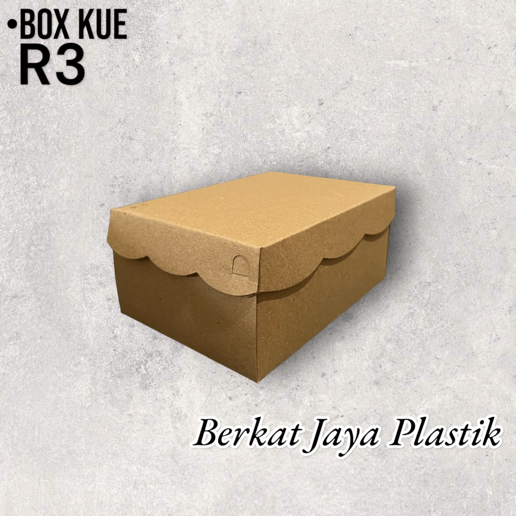 Kotak Dus Kue R3 Renda Coklat Non-laminasi