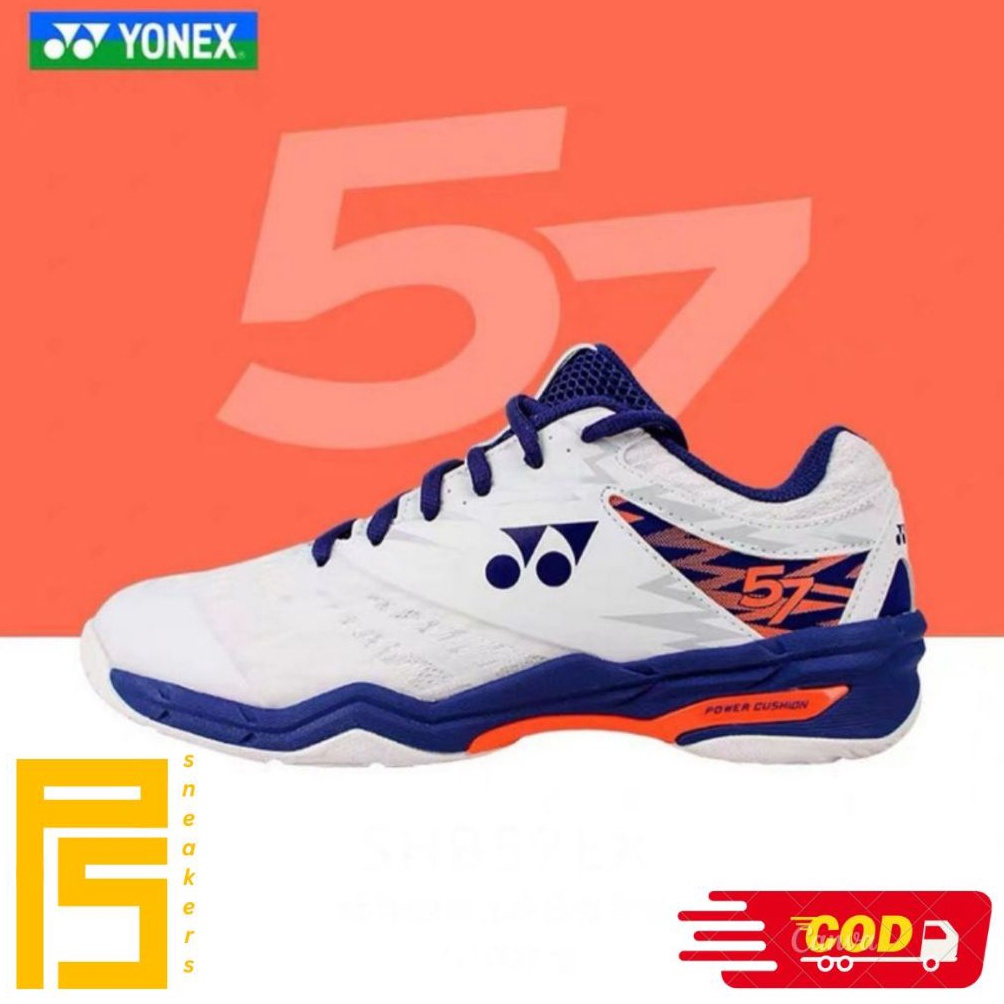 KODE C62H BISA COD  Sepatu Badminton Yonex SHB 57 EX Power Cushion WhiteNavy Size 39  43 Terbaru 223