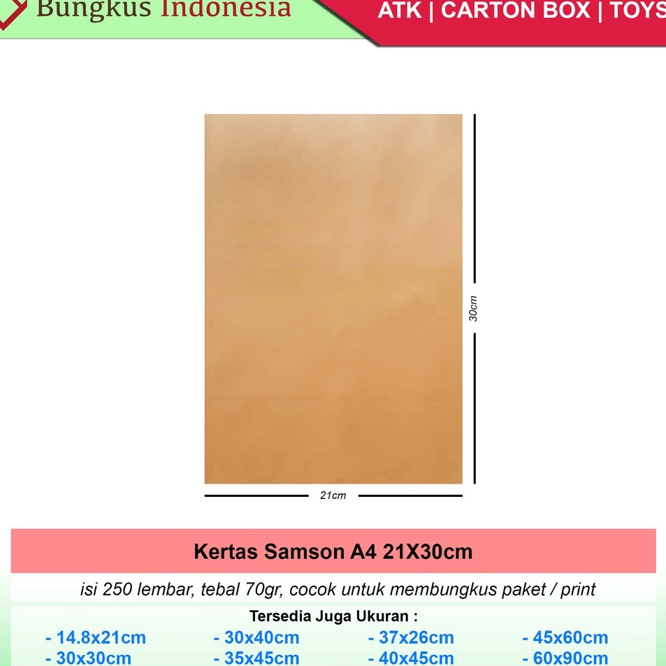 

Dijamin Sampai Kertas Samson A4 21x3cm isi 25lbr