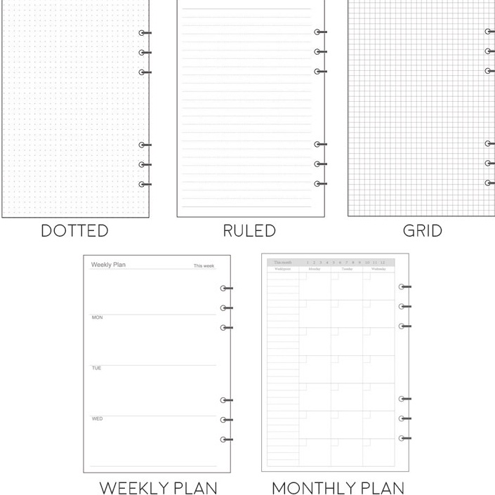 

Langsung Dibeli Panmomo Loose Leaf 6 Ring Binder Paper A5 Kertas Refill Binder