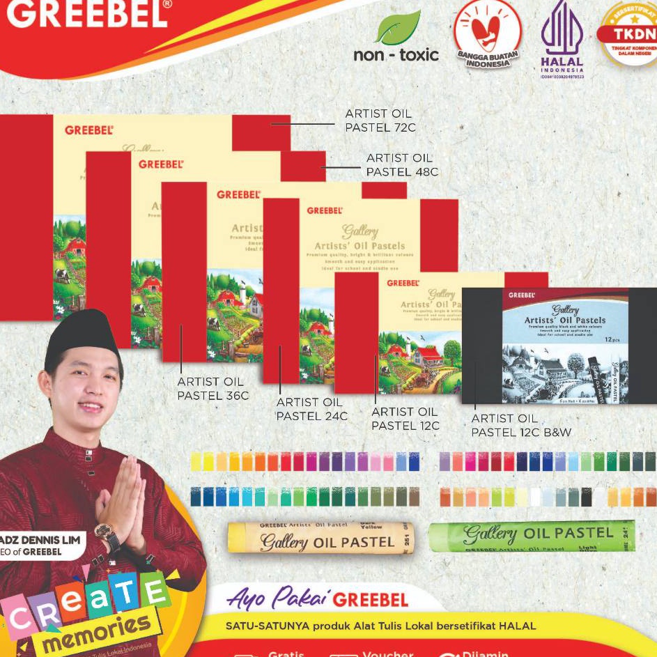 

Promo Spesial GREEBEL Crayon Krayon ARTIST OIL PASTEL tdk berdebu cerah utk Anak Sekolahprofessional tdk beracun