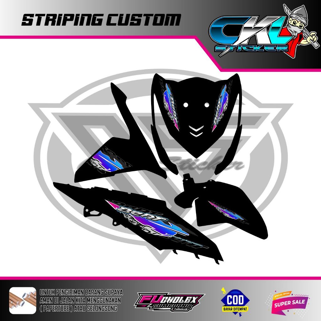 STRIPING VARIASI HONDA BEAT FI 2014 SIMPEL