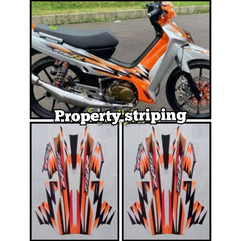 lis sticker striping FIZ R milenium warna oranye silver