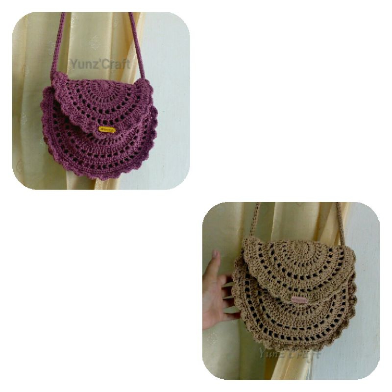 tas bulat, tas rajut bulat, tas gemoy, tas rajut selempang, tas wanita