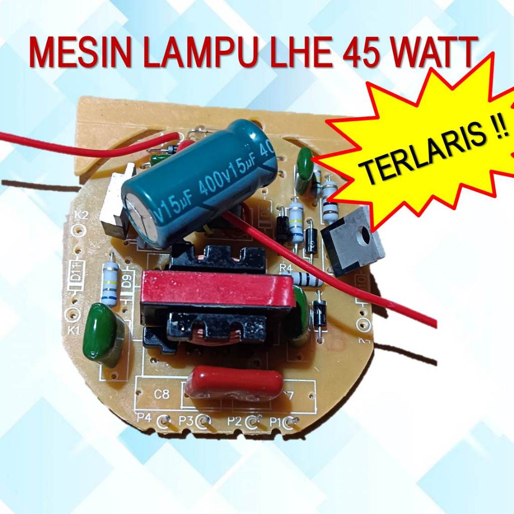 [TERLARIS] Mesin Lampu Hemat Energi LHE 45 Watt PCB Jari 4U 45w 15uf 400v dari Barokah Lampu 3