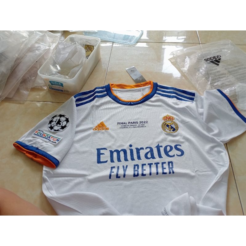 jersey M4DR1TEEEE H0M3 gradeori size L 2021/2022 full patch UCL + MDT final Paris 2022 premium jerse