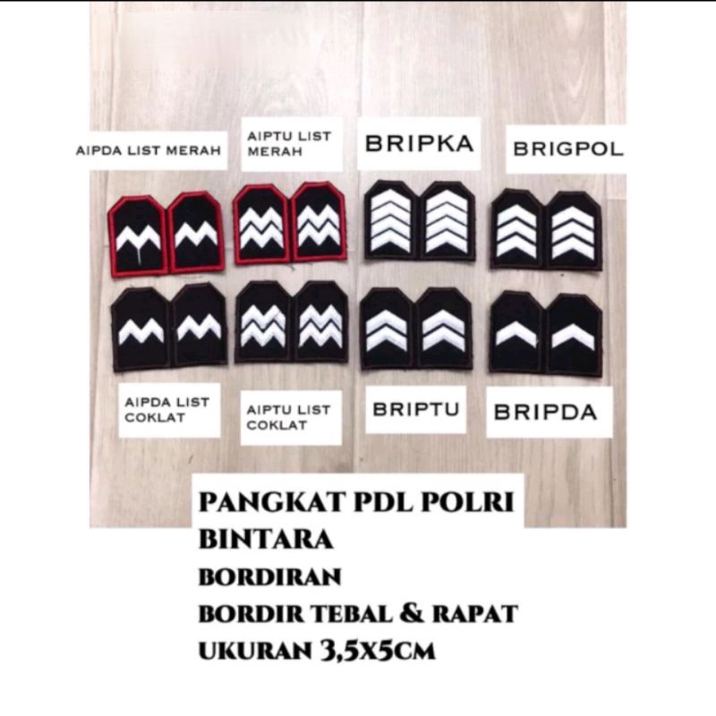pangkat pdl polri bordir