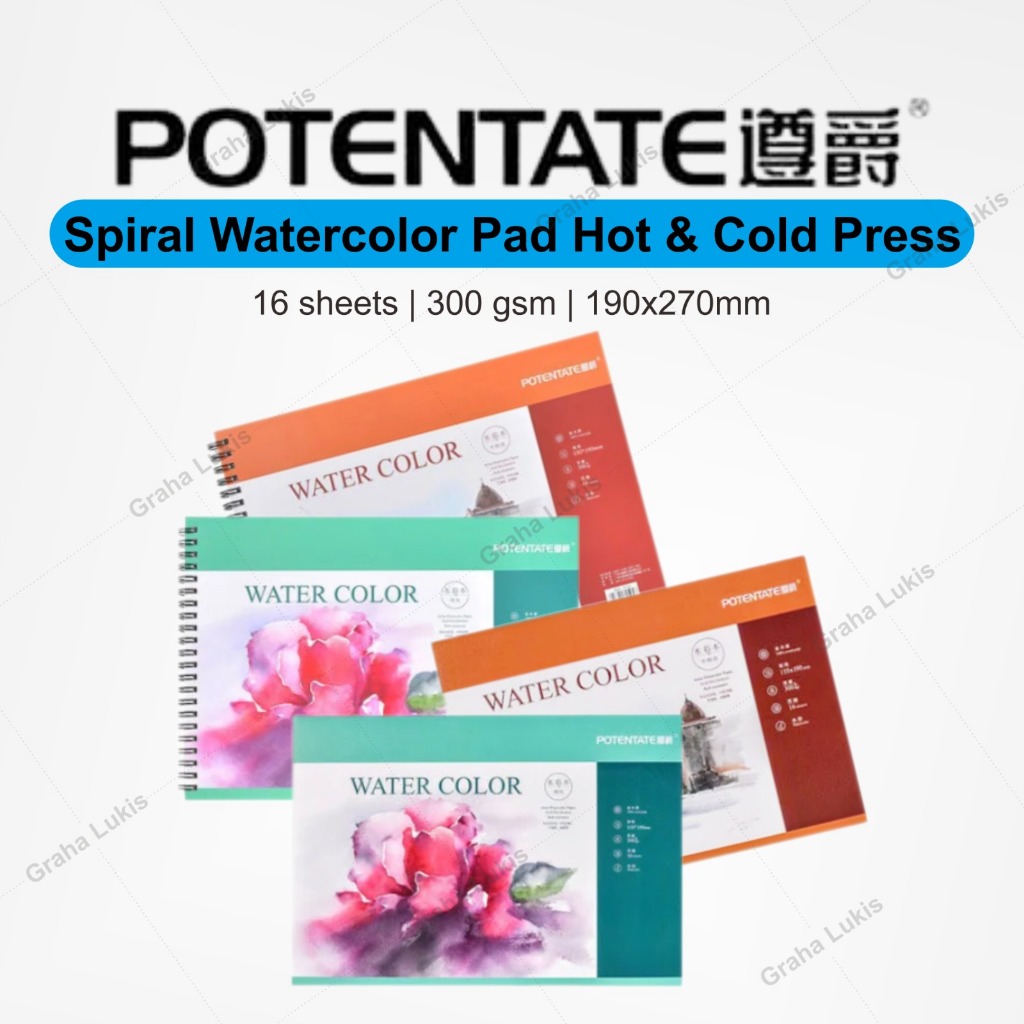 

POTENTATE SPIRAL / PAD WATERCOLOR BOOK 190X270MM CP / HP