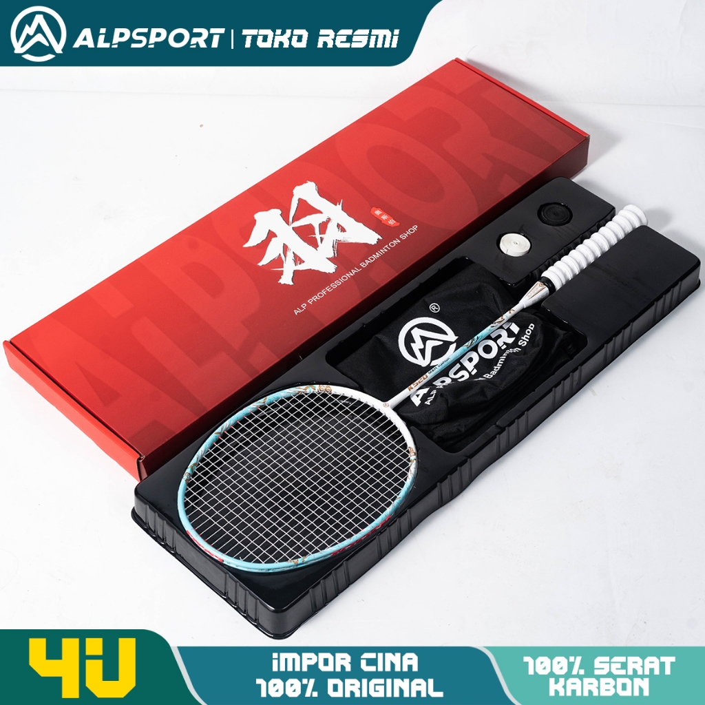 ALPSPORT K520 4U Max 30LBS Raket Bulutangkis Pink Yang Dirancang Untuk Wanita Putih Racket Strung T7