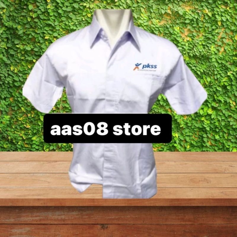 KEMEJA PKSS SERAGAM PT PKSS NAVY LENGAN PENDEK PRIA BORDIR