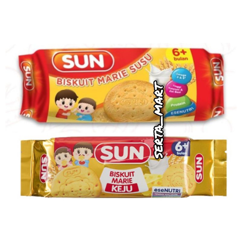 Sun Biskuit Marie Susu 80gr / Marie Keju / Sun Biskuit Rusk 75 gr / MPASI