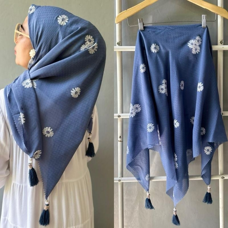 HIJAB POTTON MOTIF BUNGA DAISY || HIJAB POTTON STAR BUNGA DAISY