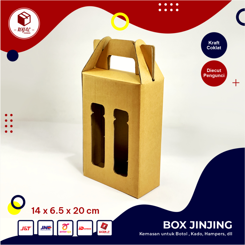 

Box ( 14 x 6 x 20 cm ) Jinjing Botol 500 ml isi 2 B FLUTE - Kardus/Packing/Polos/Karton/Botol/JinjingBox/HandleBox/BoxTenteng