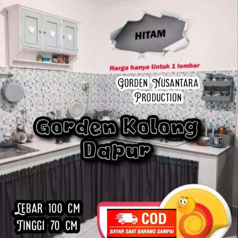 gorden kolong dapur bahan kain katun warna varian