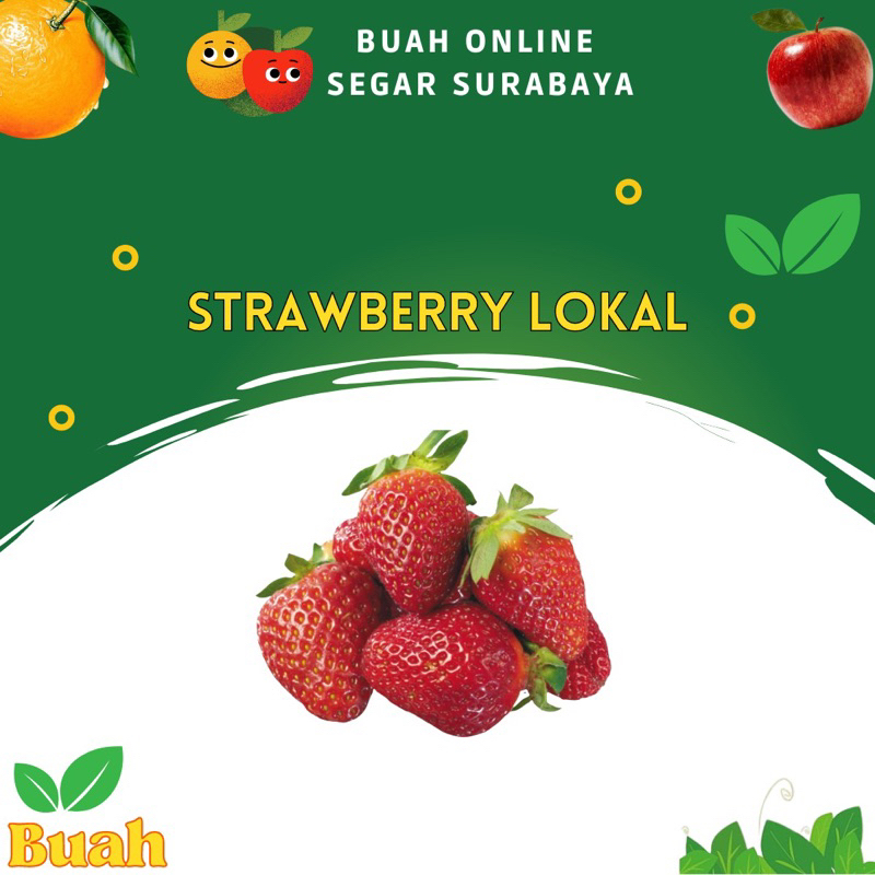 

Strawberry / Stroberi / Stoberi Lokal KECIL (250GR) TOKO BUAH SEGAR SURABAYA