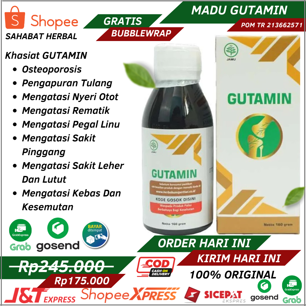 Madu Gutamin Asli Original Obat Herbal Ori Persendian Obat Asam Urat Kebas Kesemutan Nyeri Sendi