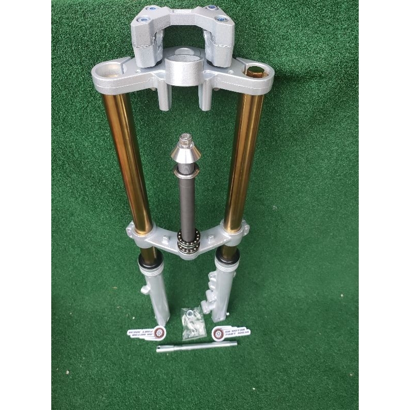 SHOCK DEPAN NINJA RR PNP TIGER MEGA PRO CB GL PRO SHOCK DEPAN ASSY NINJA RR AS GOLD TABUNG SILVER PN