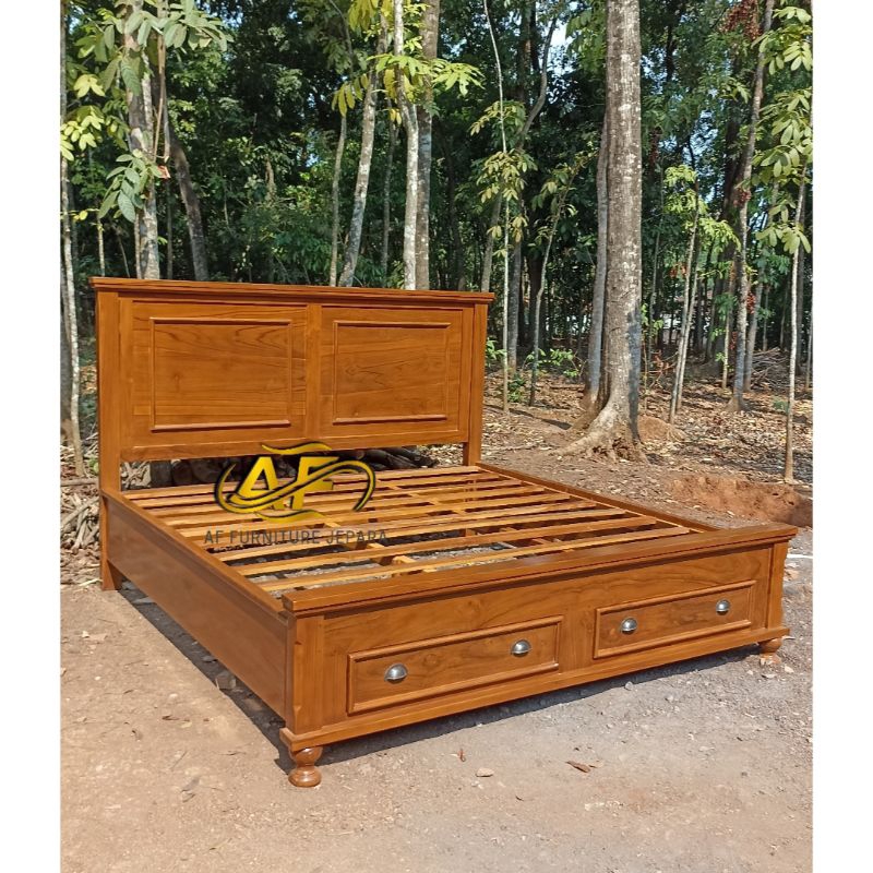 dipan minimalis kayu jati,tempat tidur mewah, dipan kayu jati TPK