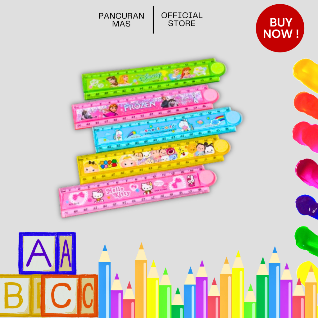 

Penggaris Lipat Seri Karakter Panjang 30 cm
