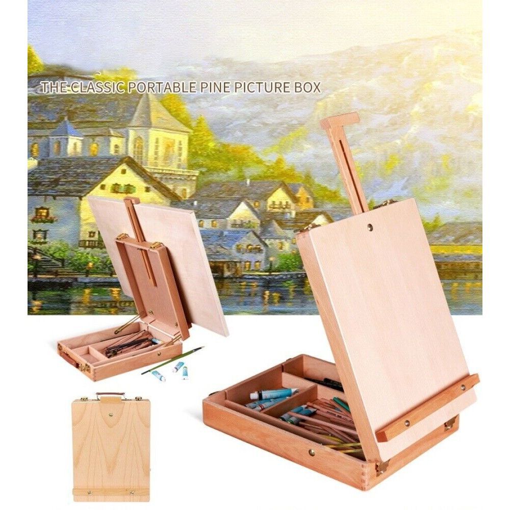 

[Fast Shipping] art drawing adjustable desk Wooden Table Art Drawing Board Canvas Sketch Easel 36