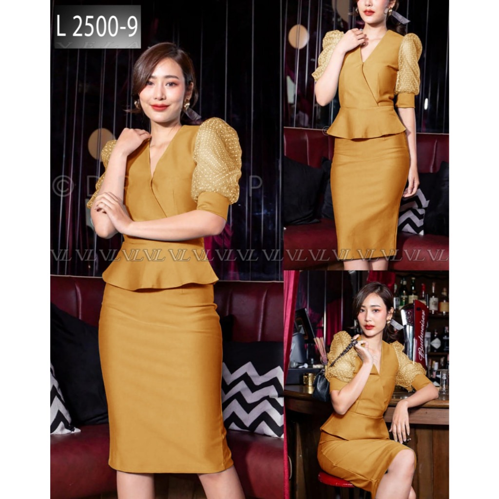 JENNIE DRESS SETELAN ROK FORMAL BAHAN SCUBA PAKAI TILE TERBARU