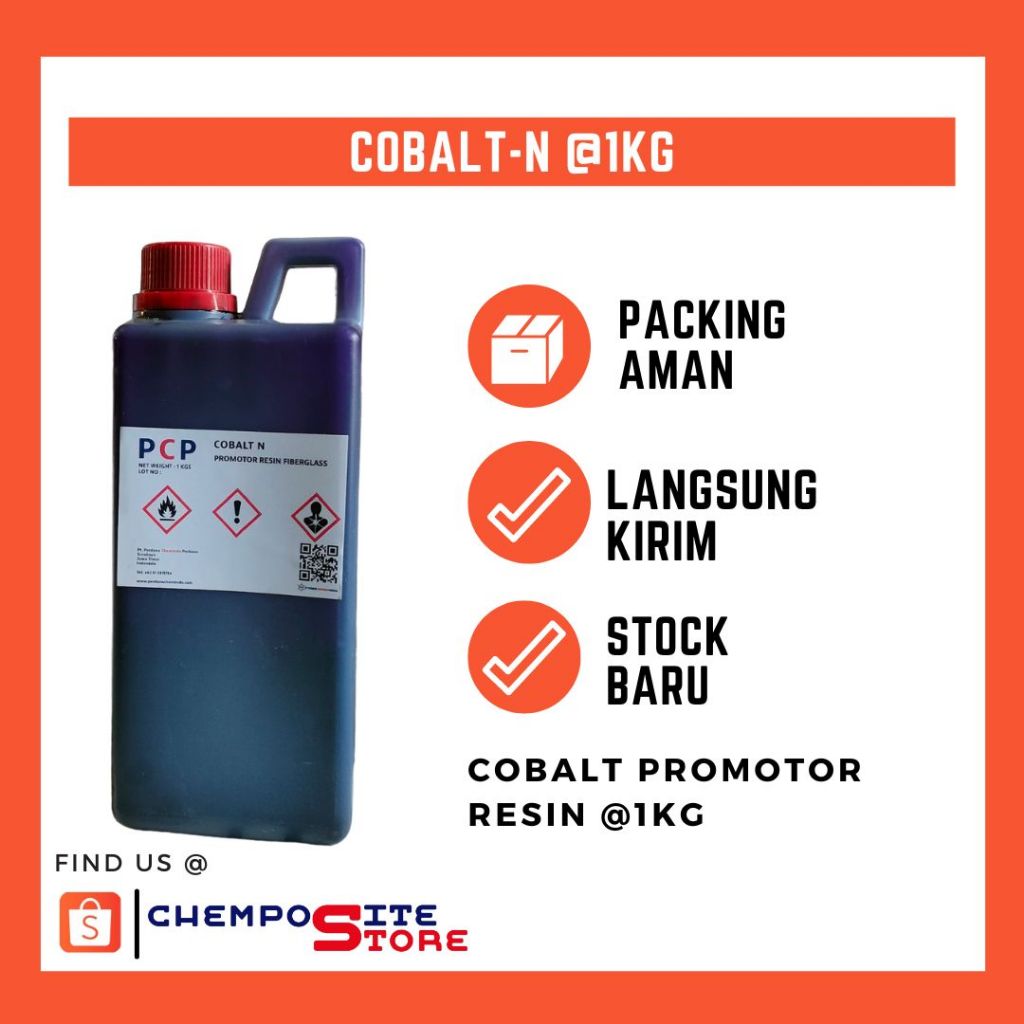 kobalt resin fiberglass - cobalt blue - promotor resin kemasan 1KG