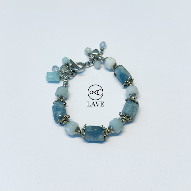 Aquamarine Calcite Crystal Bracelet